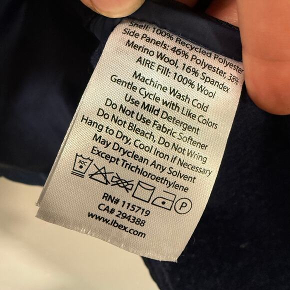 Ibex Women's Wool Aire Jacket Hybrid Puffer Blue Navy Medium Full Zip Insulated - Picture 5 of 10